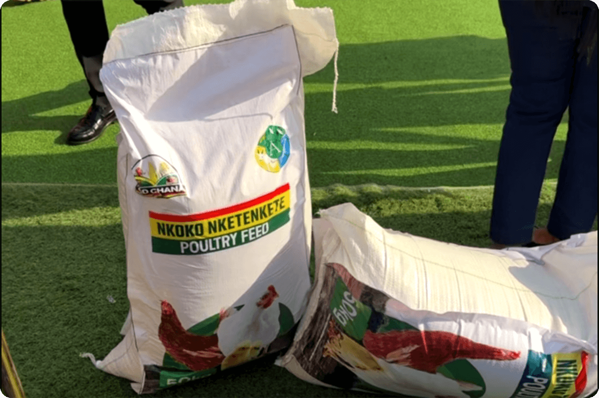 Nkoko Nketenkete Poultry Feed arranged